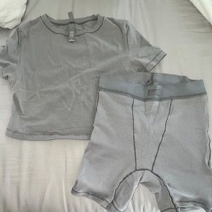 SKIMS Charcoal Gray Pajama Set
